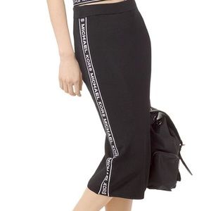 Michael Kors Black Midi Skirt with drawstring